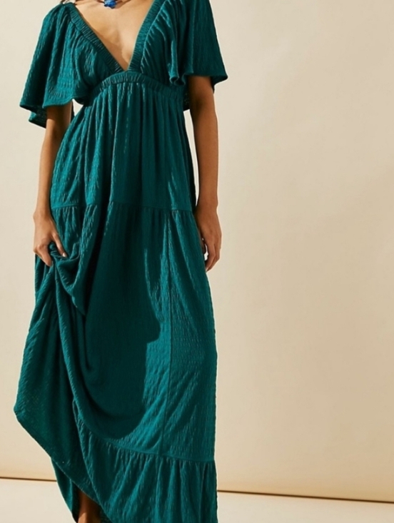 Free People Dresses & Skirts - Free People Beach La La Maxi Dress in Teal Blue Boho, size Large